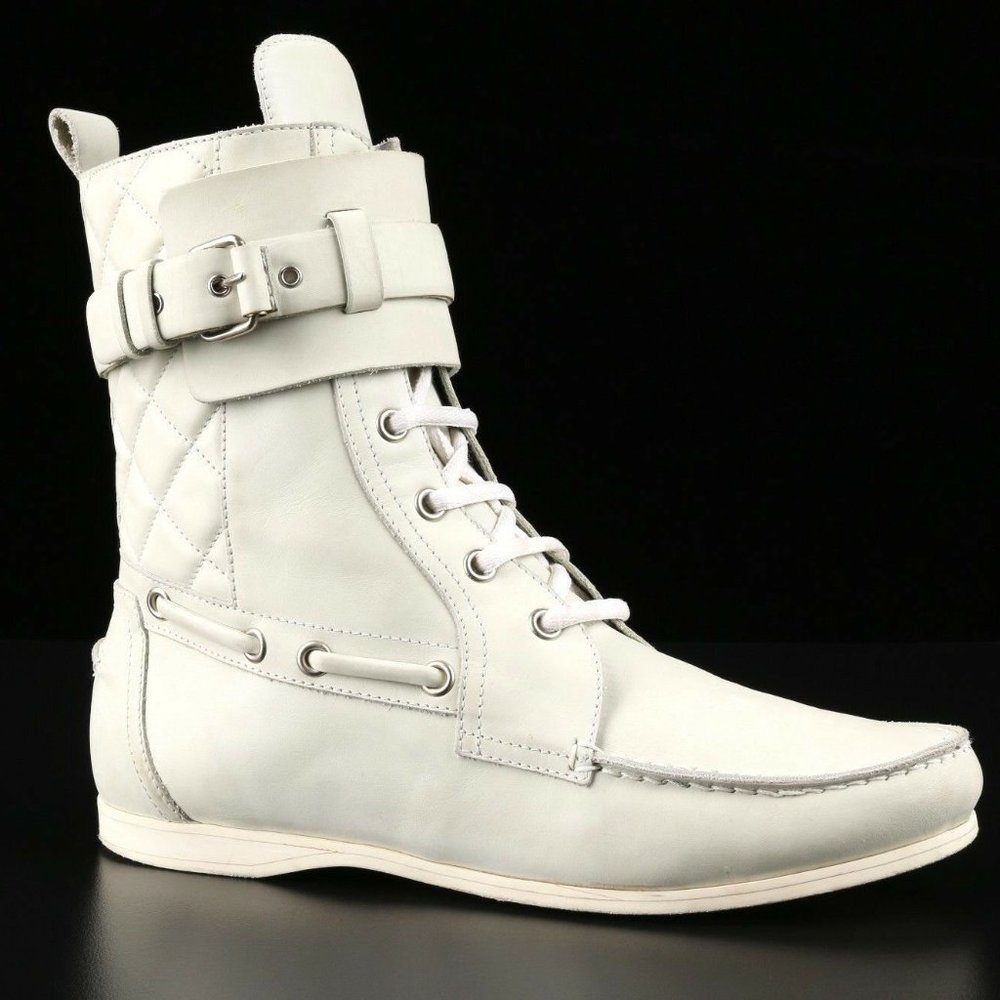 Balenciaga Leather Quilted High Top Booties